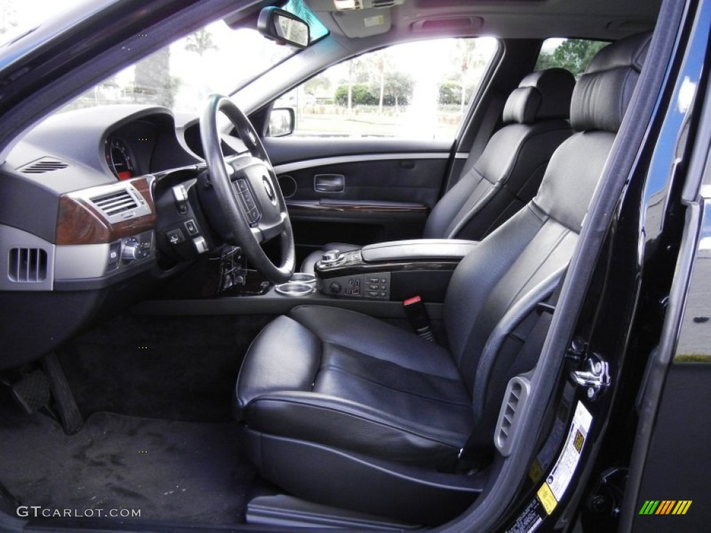 Black Interior 2007 BMW 7 Series 750i Sedan Photo #53571246