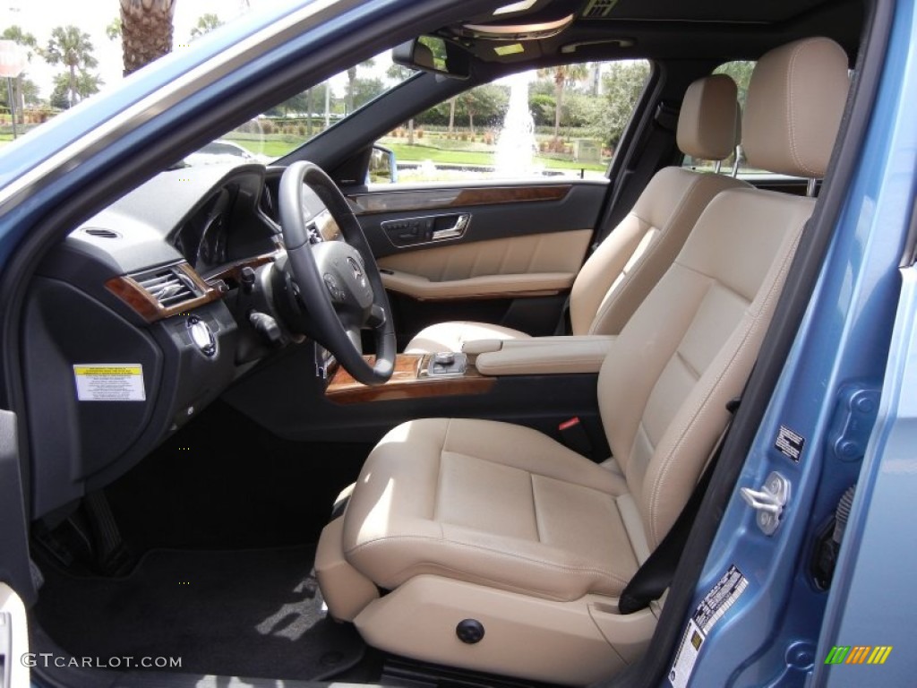 Almond Beige Interior 2010 Mercedes-Benz E 350 Sedan Photo #53571813