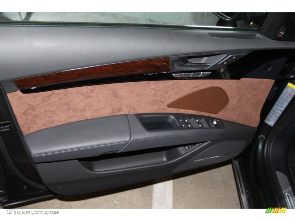 2012 Audi A8 L 4.2 quattro Nougat Brown Door Panel Photo #53574895