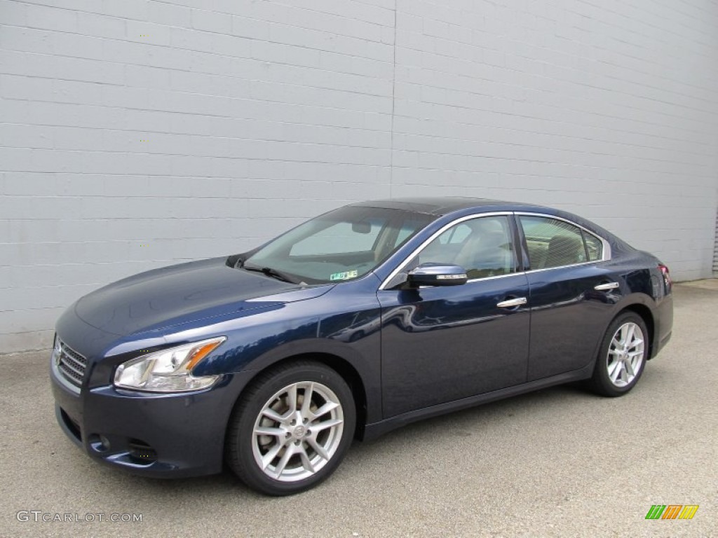 2009 Maxima 3.5 SV Sport - Navy Blue Metallic / Caffe Latte photo #1