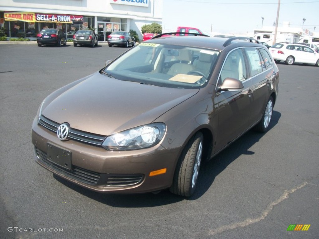 2012 Jetta TDI SportWagen - Toffee Brown Metallic / Cornsilk Beige photo #3