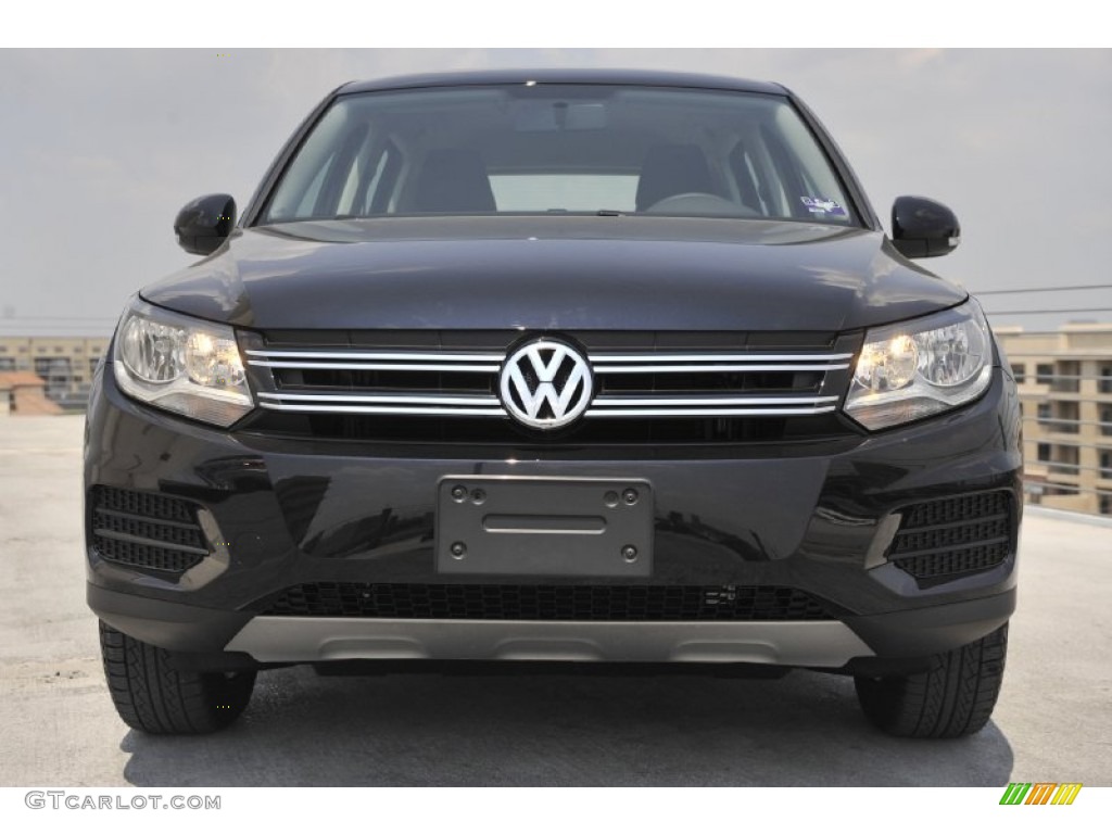 2012 Tiguan S - Deep Black Metallic / Black photo #2