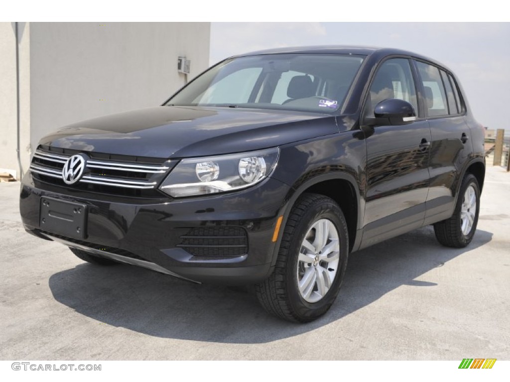 2012 Tiguan S - Deep Black Metallic / Black photo #3