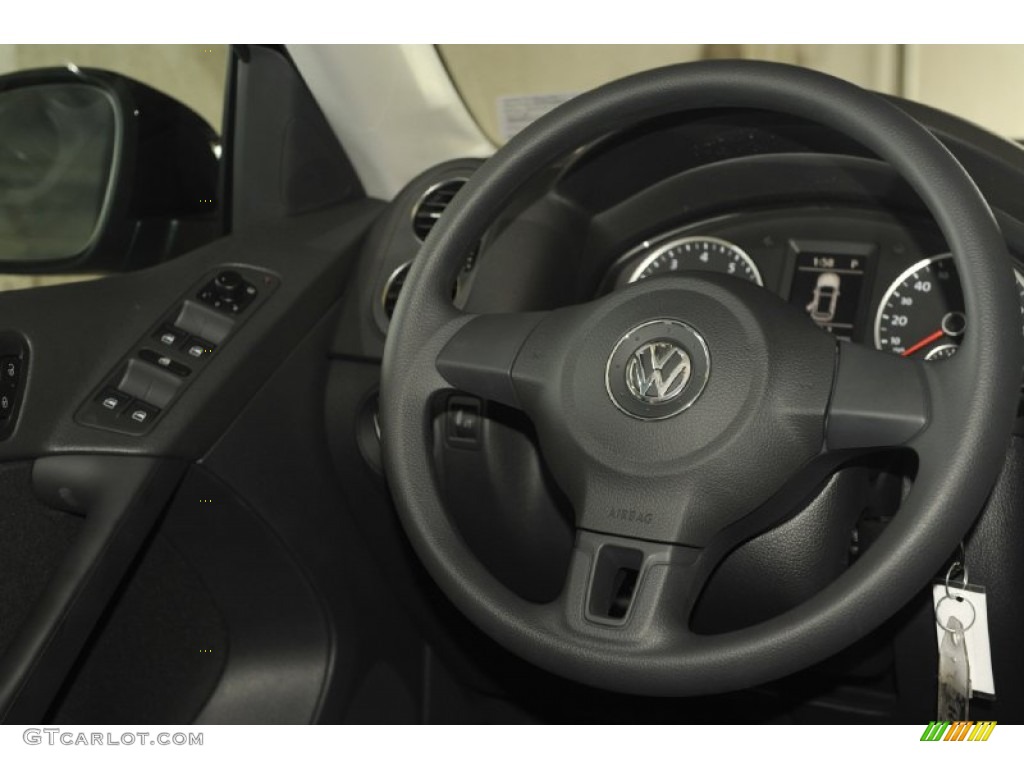 2012 Tiguan S - Deep Black Metallic / Black photo #23