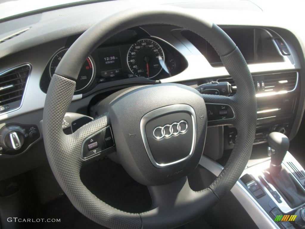 2012 Audi A4 2.0T quattro Sedan Black Steering Wheel Photo #53584575