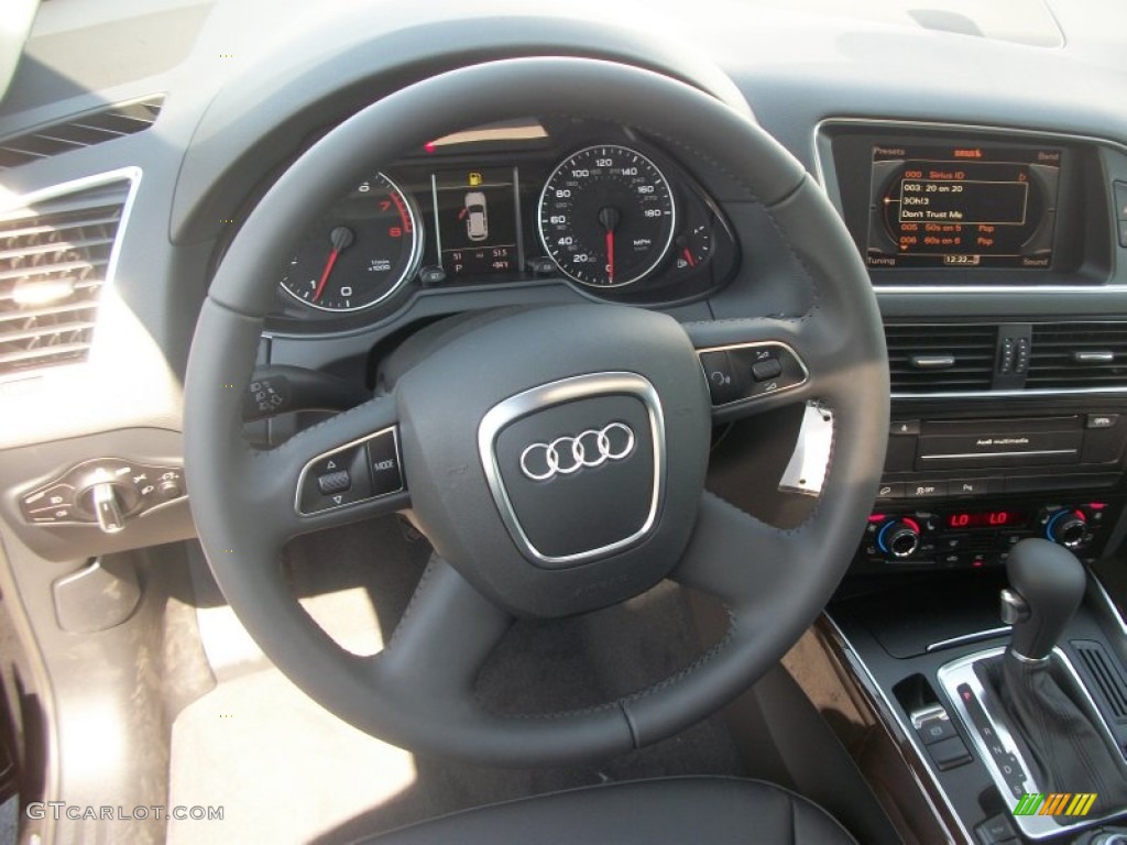2012 Audi Q5 2.0 TFSI quattro Black Steering Wheel Photo #53584761