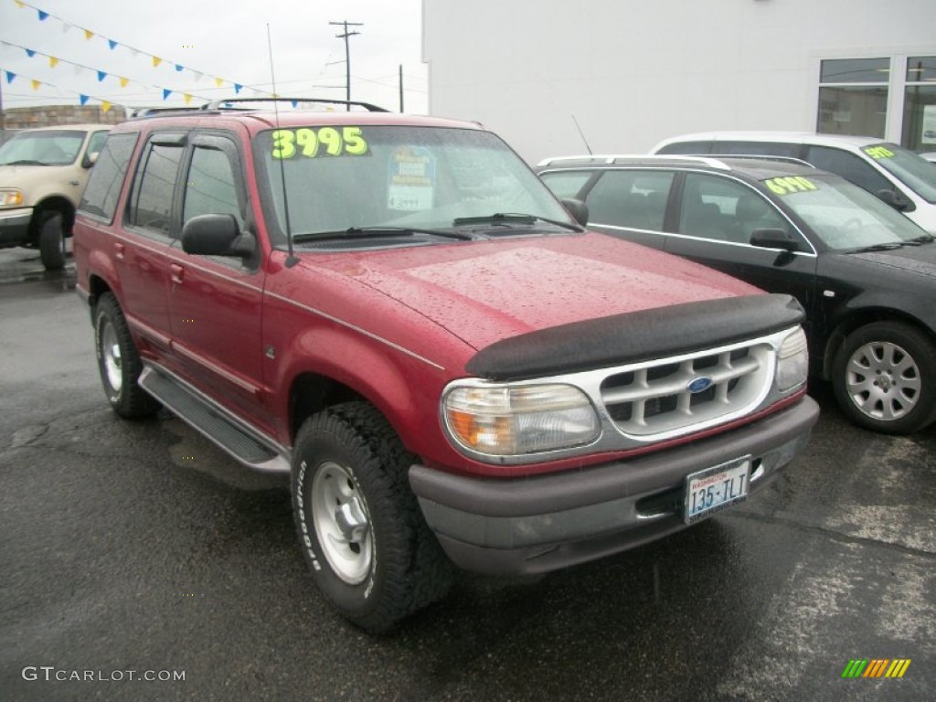 1992 Explorer XLT 4x4 - Electric Currant Red Metallic / Beige photo #2