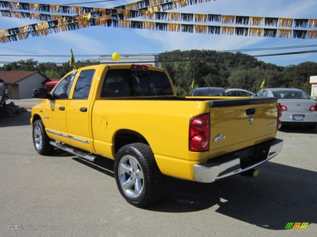 2008 Ram 1500 Big Horn Edition Quad Cab 4x4 - Detonator Yellow / Medium Slate Gray photo #3