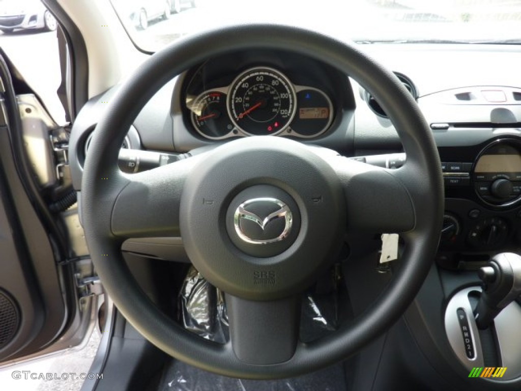 2011 Mazda MAZDA2 Sport Black Steering Wheel Photo #53588914