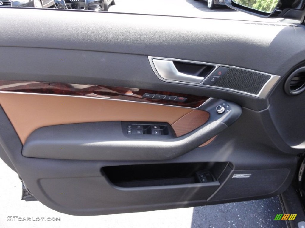 2010 Audi A6 3.0 TFSI quattro Sedan Amaretto/Black Door Panel Photo #53591569