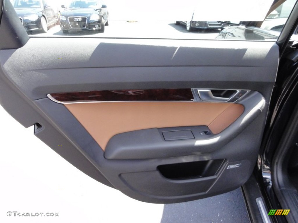 2010 Audi A6 3.0 TFSI quattro Sedan Amaretto/Black Door Panel Photo #53591741