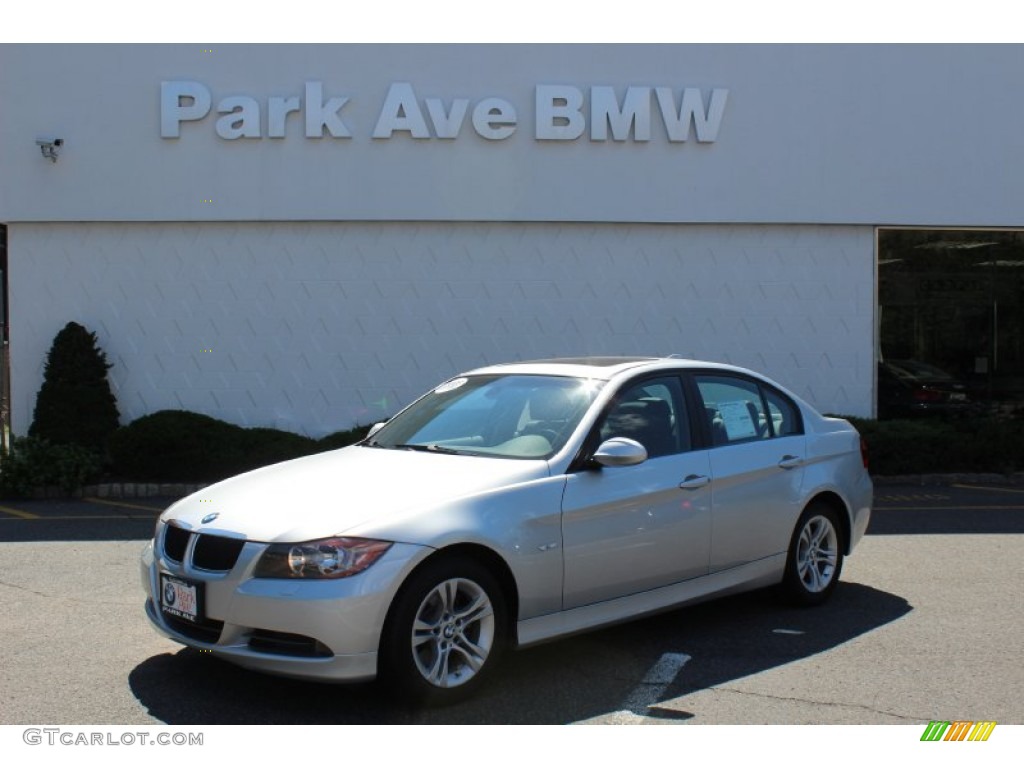 2008 3 Series 328xi Sedan - Titanium Silver Metallic / Black photo #1