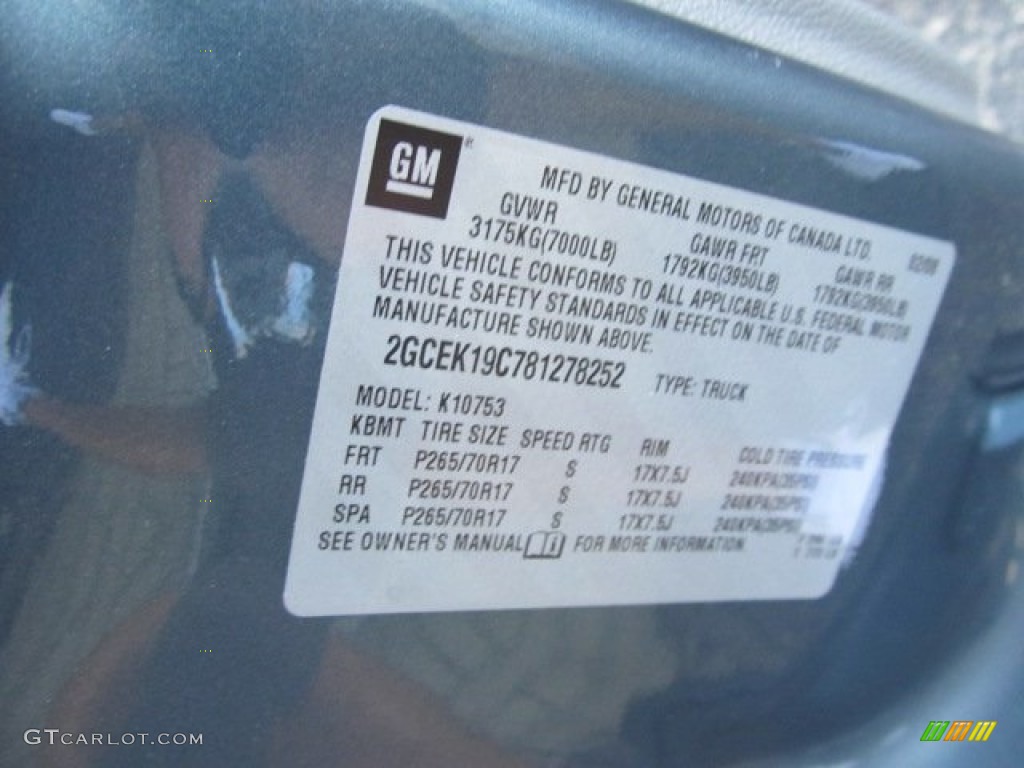 2008 Chevrolet Silverado 1500 LS Extended Cab 4x4 Info Tag Photo #53593126