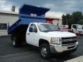 Summit White - Silverado 3500HD Regular Cab 4x4 Chassis Dump Truck Photo No. 4