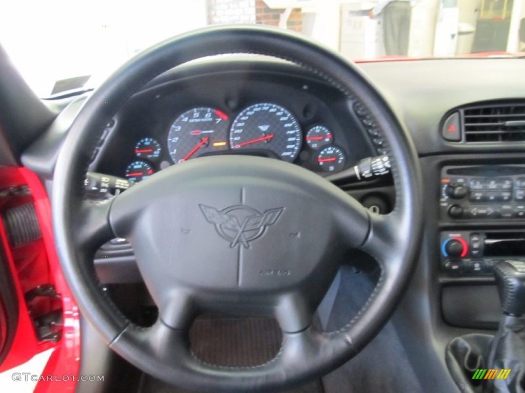 2002 Chevrolet Corvette Z06 Black Steering Wheel Photo #53595352