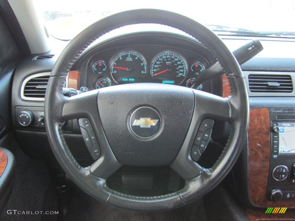 2008 Chevrolet Tahoe LTZ 4x4 Ebony Steering Wheel Photo #53596570