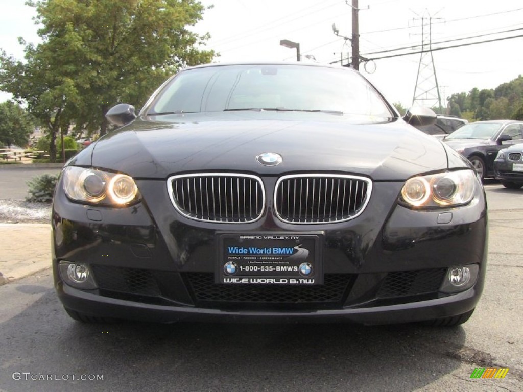 2007 3 Series 328xi Coupe - Black Sapphire Metallic / Coral Red/Black photo #2