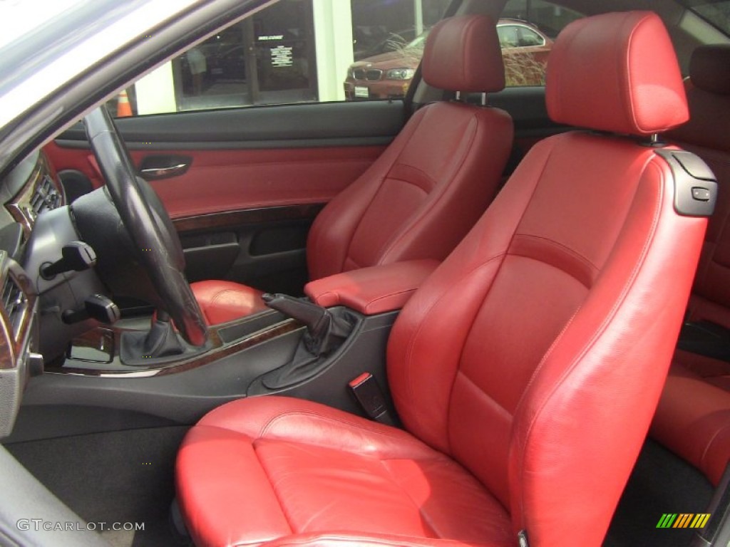 2007 3 Series 328xi Coupe - Black Sapphire Metallic / Coral Red/Black photo #9