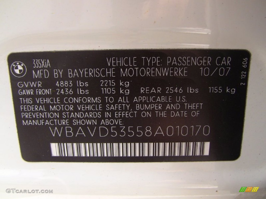 2008 3 Series 335xi Sedan - Alpine White / Beige photo #15