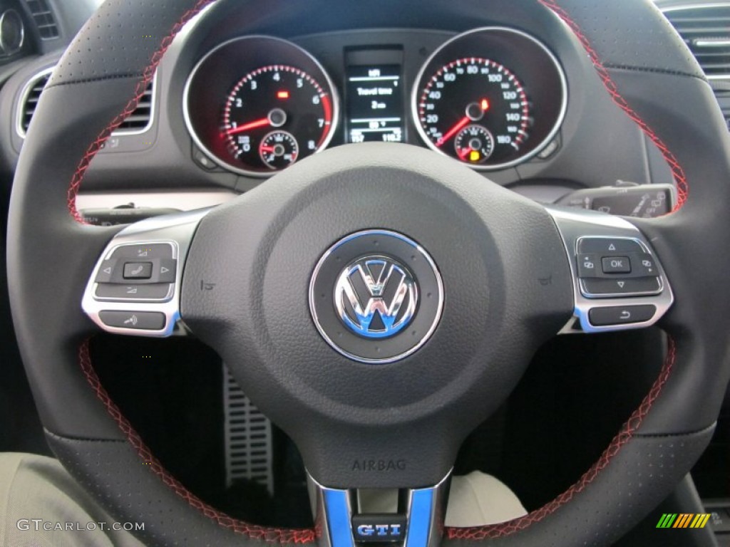 2012 Volkswagen GTI 2 Door Autobahn Edition Titan Black Steering Wheel Photo #53601754