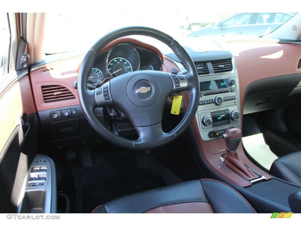 2008 Chevrolet Malibu LTZ Sedan Ebony/Brick Red Dashboard Photo #53603178