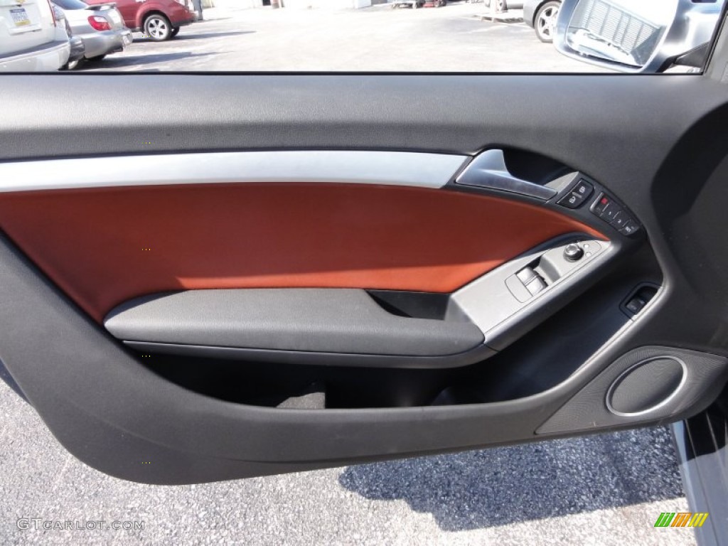 2011 Audi S5 4.2 FSI quattro Coupe Black/Tuscan Brown Silk Nappa Leather Door Panel Photo #53603328