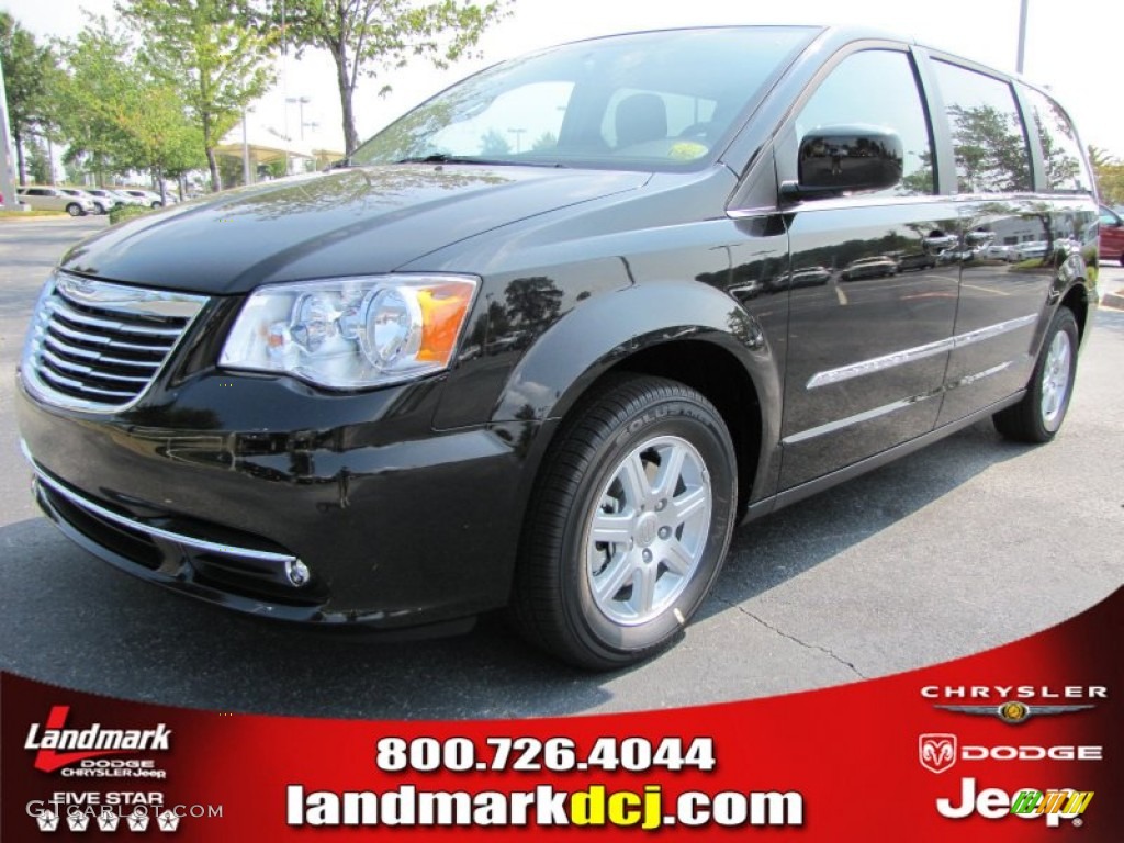 2012 Town & Country Touring - Brilliant Black Crystal Pearl / Dark Frost Beige/Medium Frost Beige photo #1
