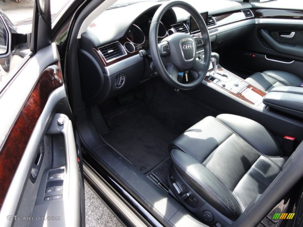 Black Valcona Leather Interior 2009 Audi A8 4.2 quattro Photo #53606489