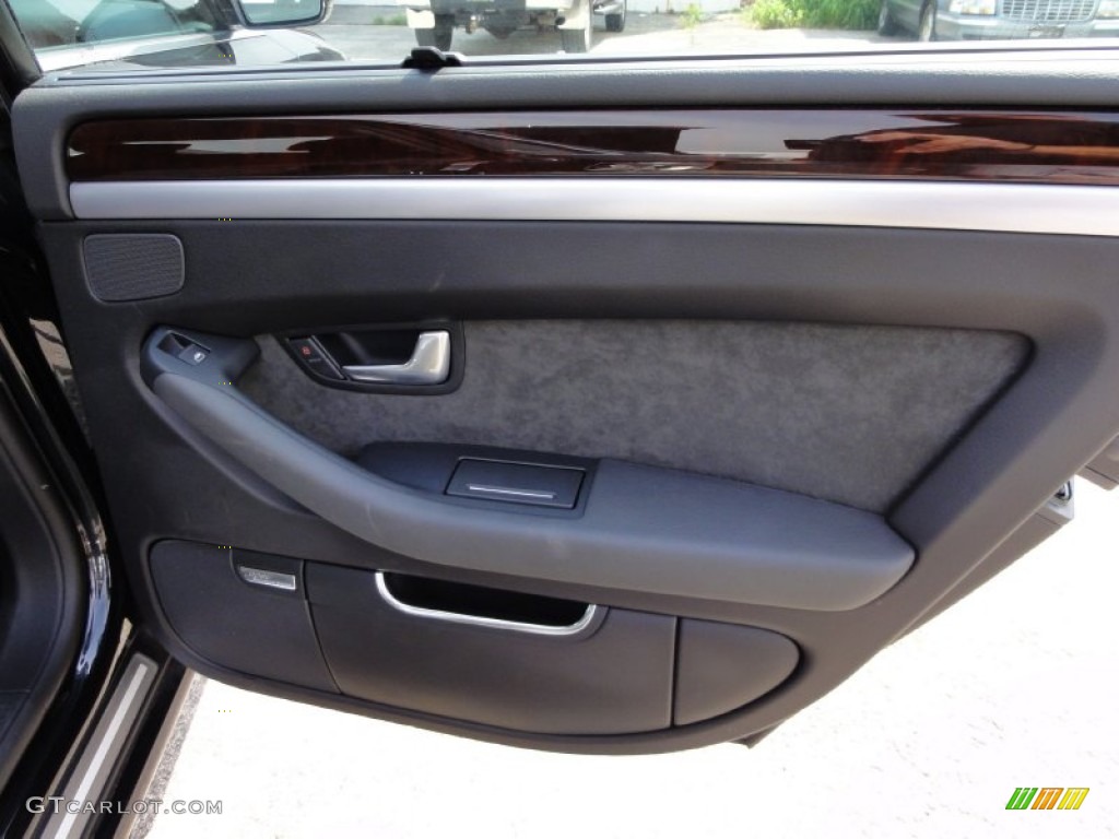 2009 Audi A8 4.2 quattro Black Valcona Leather Door Panel Photo #53606658