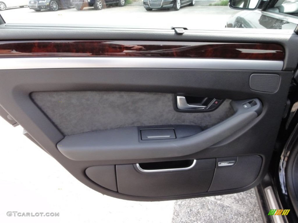 2009 Audi A8 4.2 quattro Black Valcona Leather Door Panel Photo #53606690