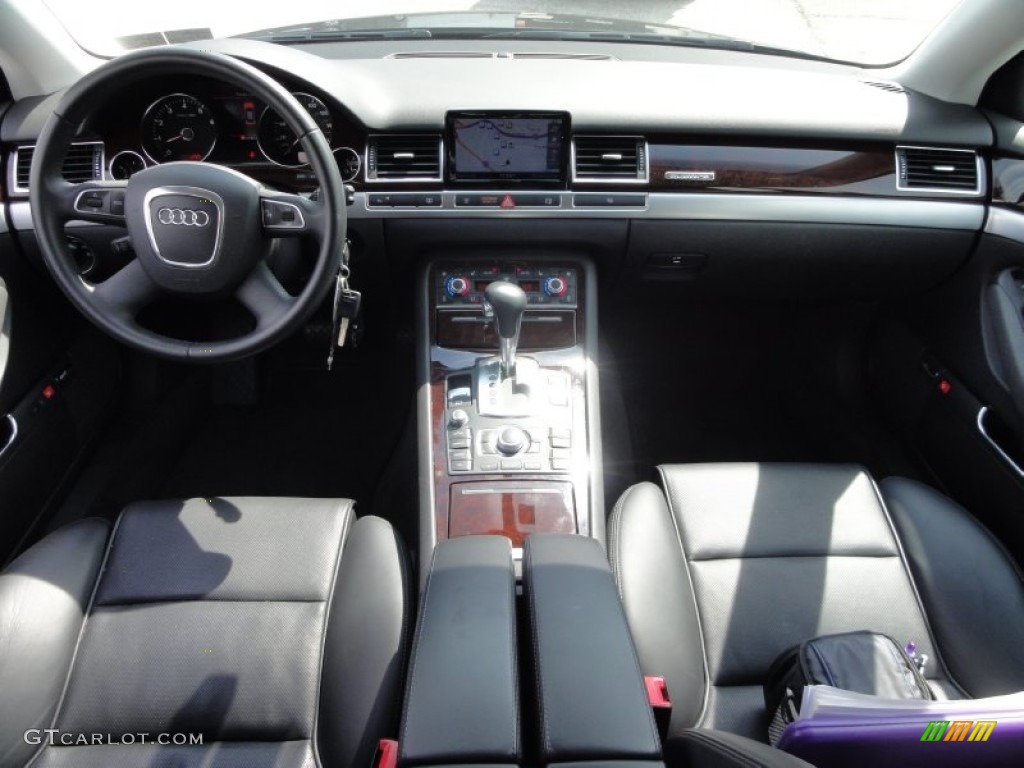 2009 Audi A8 4.2 quattro Black Valcona Leather Dashboard Photo #53606712