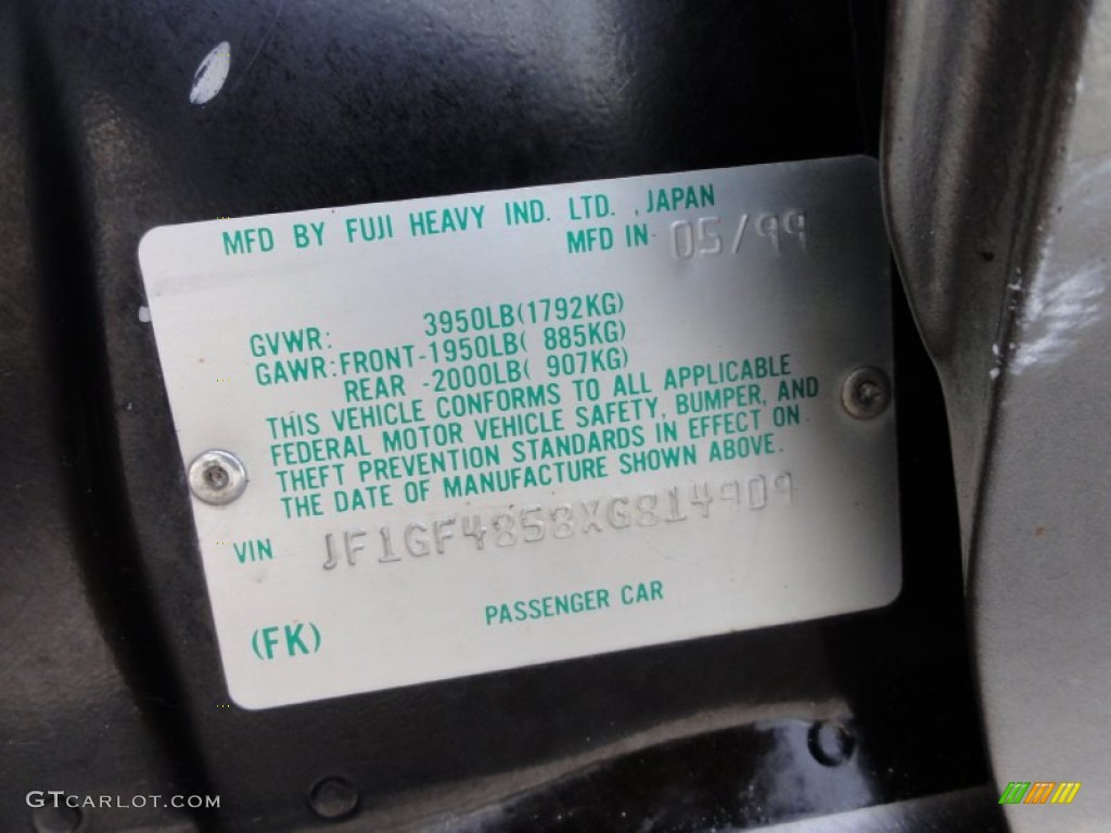 1999 Impreza Outback Sport - Black Pearl Metallic / Gray photo #54