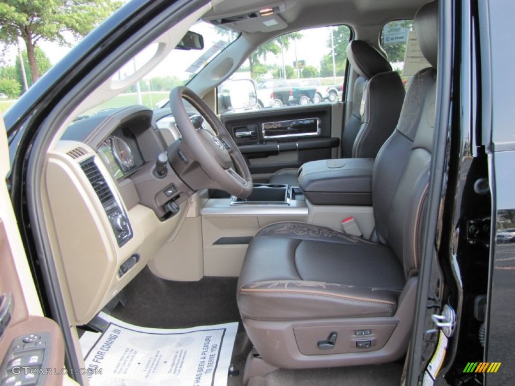 Light Pebble Beige/Bark Brown Interior 2012 Dodge Ram 2500 HD Laramie Longhorn Crew Cab 4x4 Photo #53608389