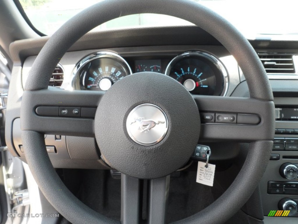 2012 Ford Mustang GT Coupe Charcoal Black Steering Wheel Photo #53609307