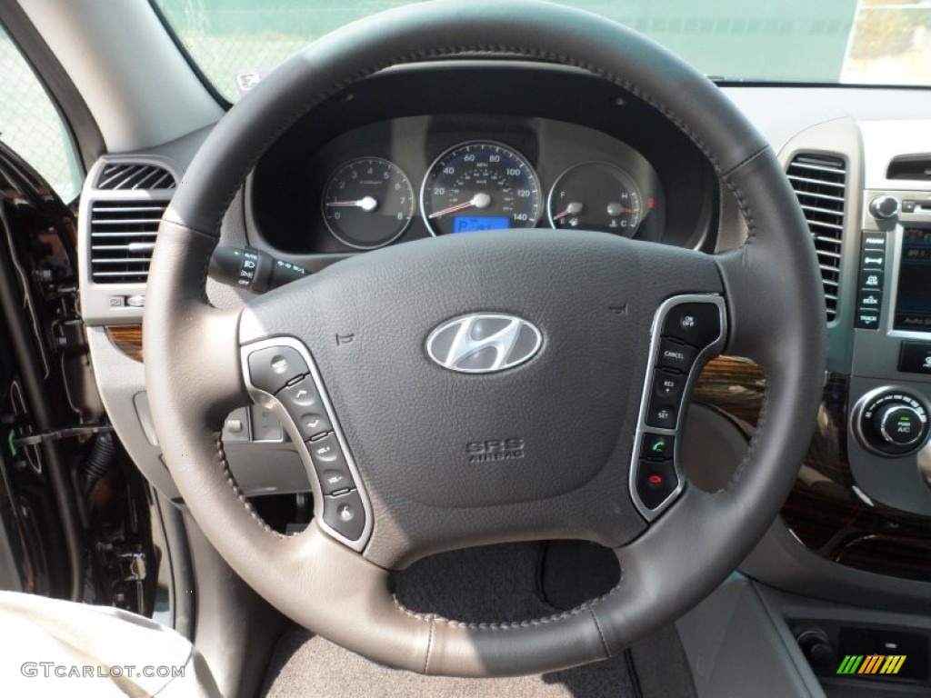 2012 Hyundai Santa Fe SE V6 Gray Steering Wheel Photo #53611943