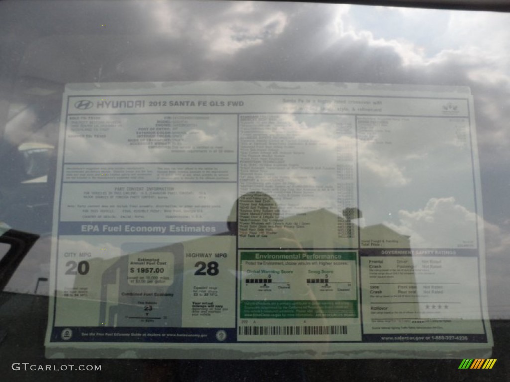 2012 Hyundai Santa Fe GLS Window Sticker Photo #53612487