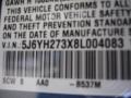 B537M: Atomic Blue Metallic 2008 Honda Element LX AWD Color Code