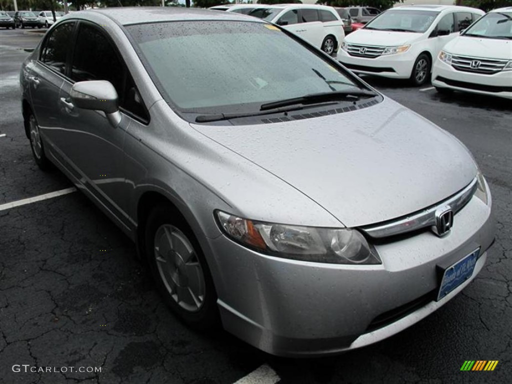 2007 Civic Hybrid Sedan - Alabaster Silver Metallic / Black photo #1