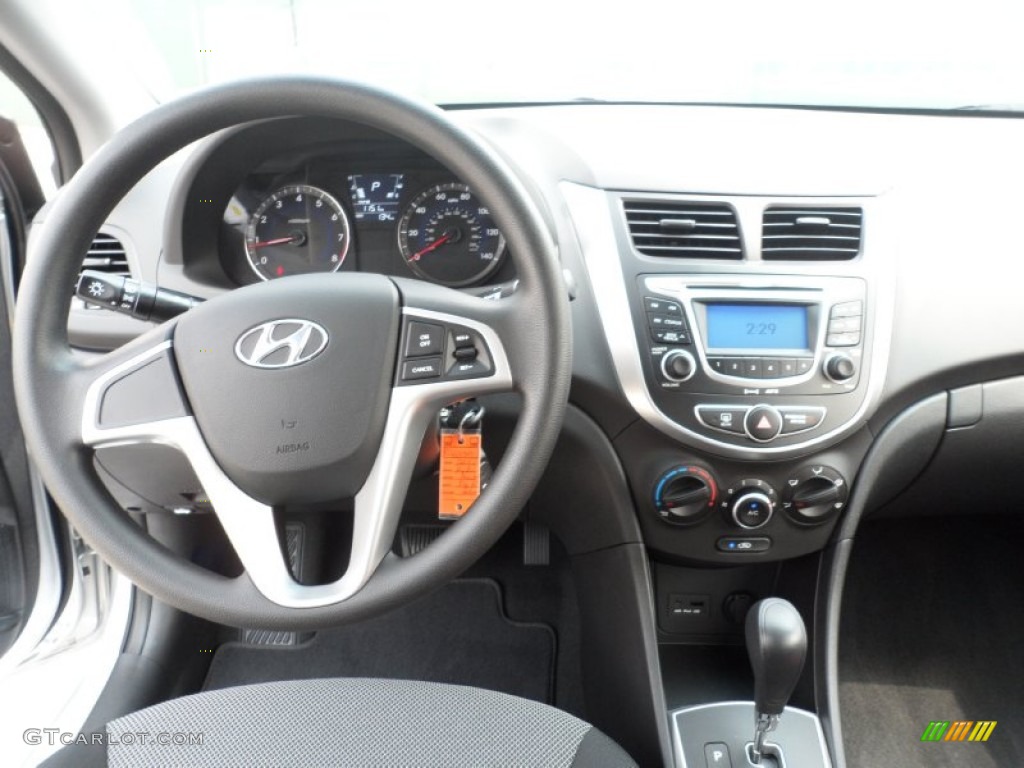 2012 Hyundai Accent GS 5 Door Black Dashboard Photo #53614952