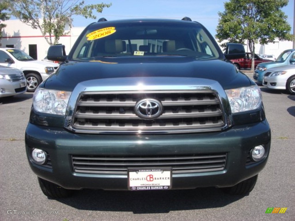 2008 Sequoia SR5 - Timberland Green Mica / Sand Beige photo #7