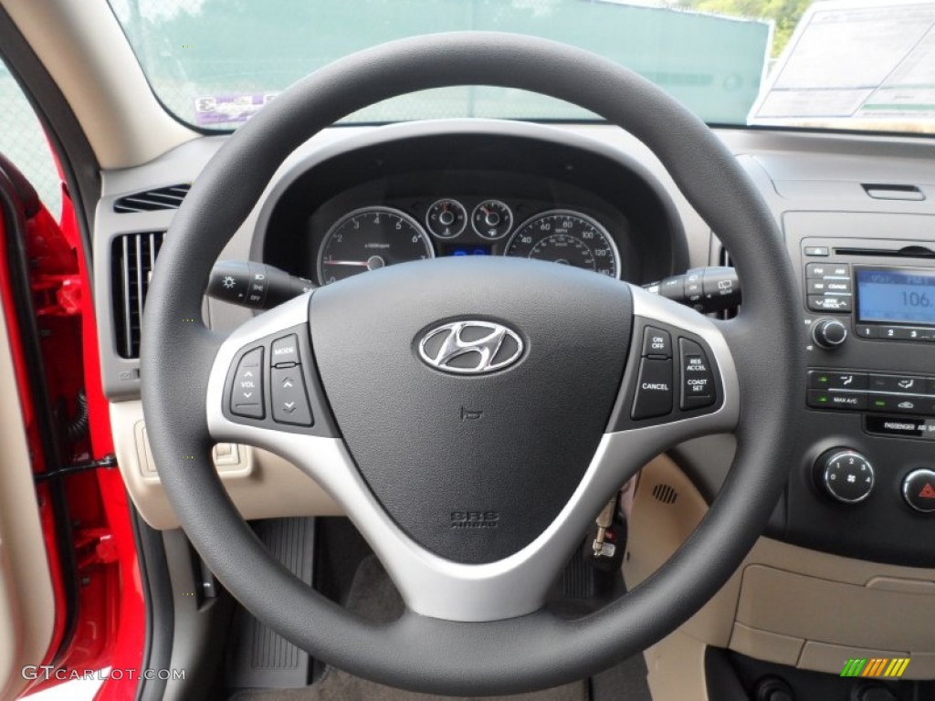 2012 Hyundai Elantra GLS Touring Beige Steering Wheel Photo #53615457