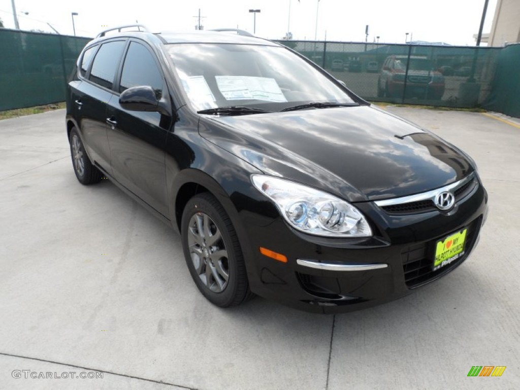 2012 Elantra GLS Touring - Black Noir Pearl / Beige photo #1