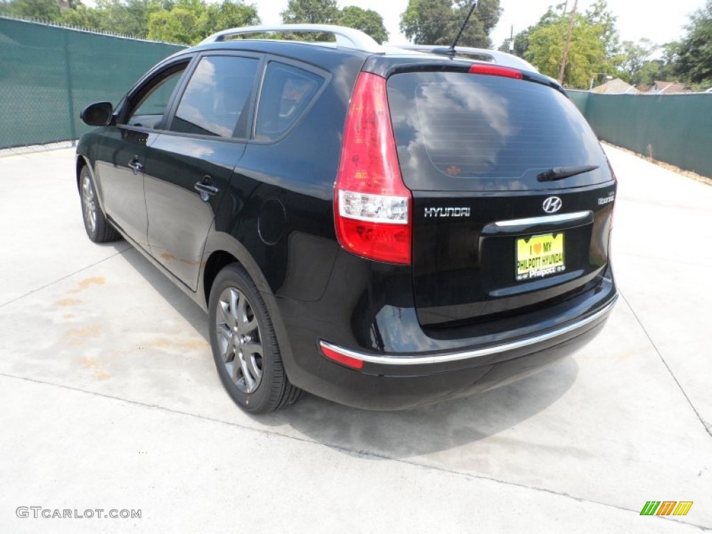 2012 Elantra GLS Touring - Black Noir Pearl / Beige photo #5