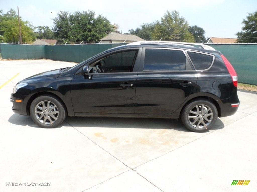 2012 Elantra GLS Touring - Black Noir Pearl / Beige photo #6