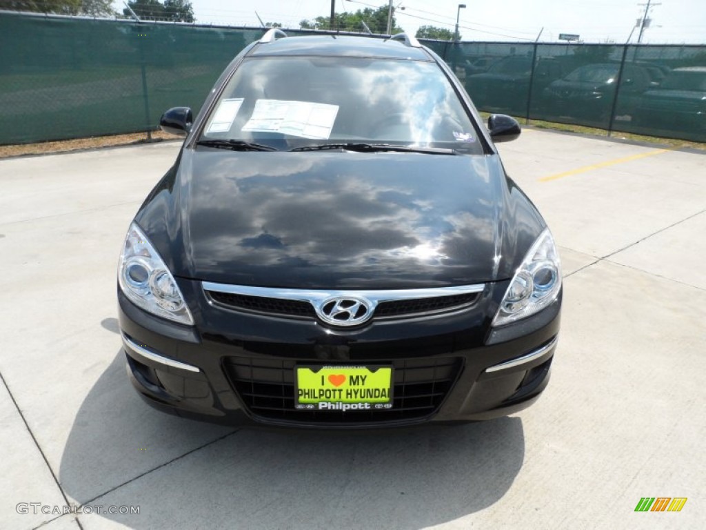 2012 Elantra GLS Touring - Black Noir Pearl / Beige photo #8