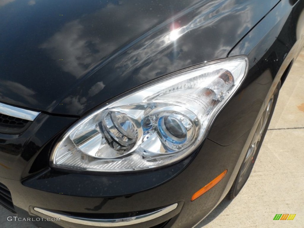 2012 Elantra GLS Touring - Black Noir Pearl / Beige photo #10