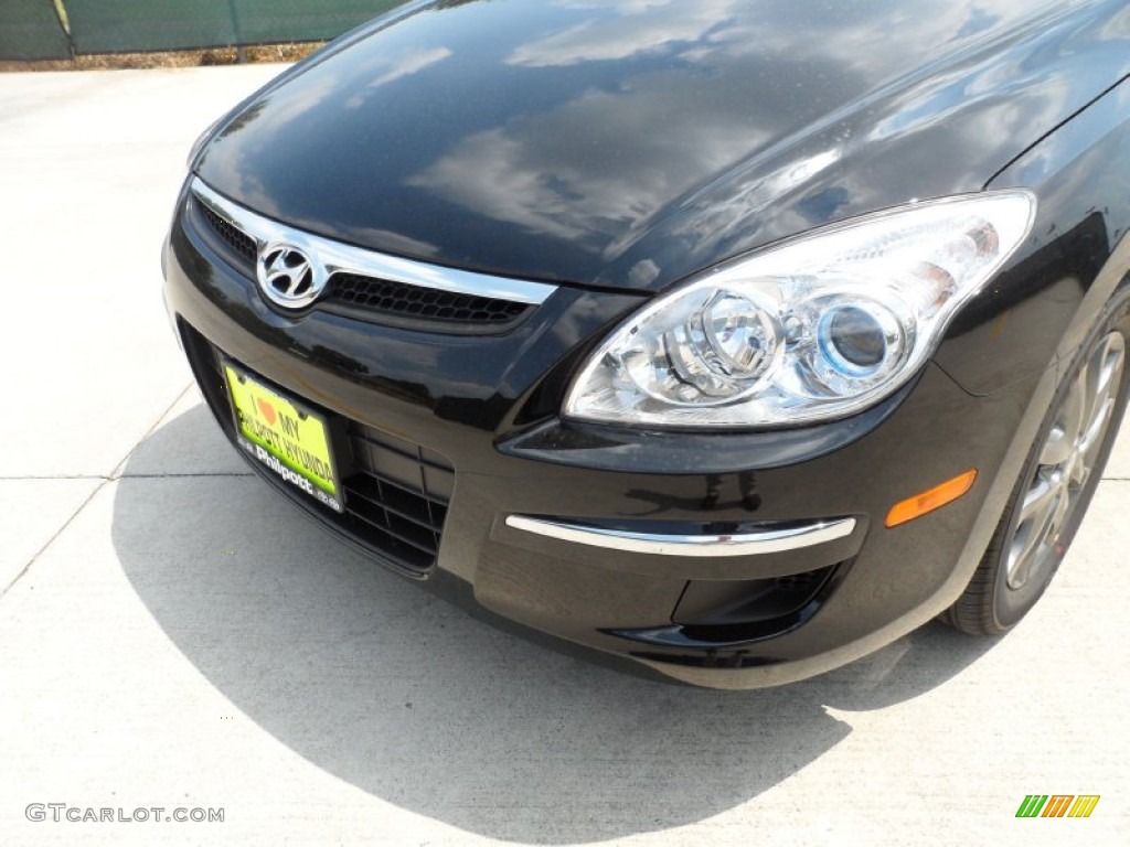 2012 Elantra GLS Touring - Black Noir Pearl / Beige photo #11