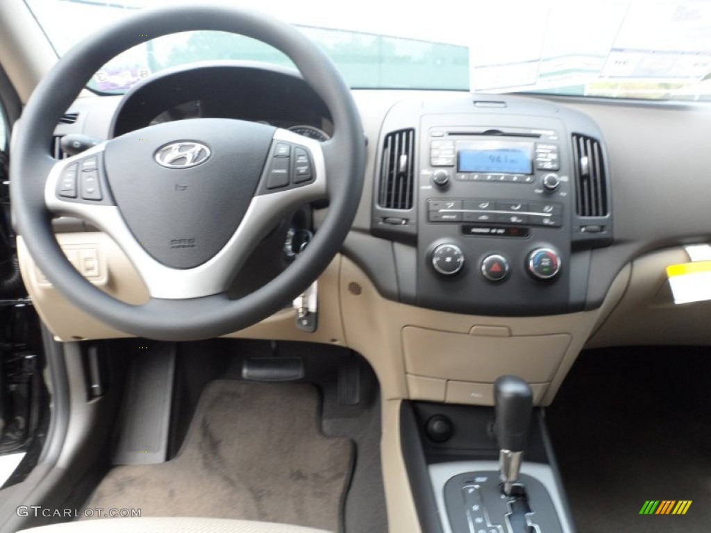 2012 Elantra GLS Touring - Black Noir Pearl / Beige photo #29