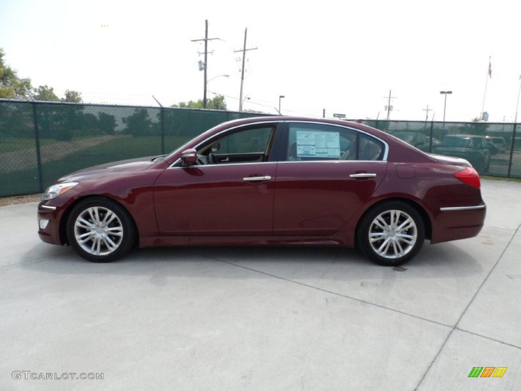 Cabernet Red Pearl 2012 Hyundai Genesis 3.8 Sedan Exterior Photo #53616042