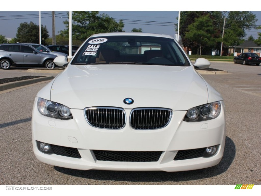 2008 3 Series 328i Coupe - Alpine White / Saddle Brown/Black photo #2
